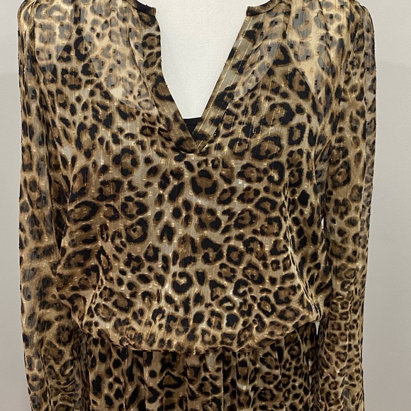 White House Black Market Leopard Print Long Sleeve Dress - Picture 5 of 9